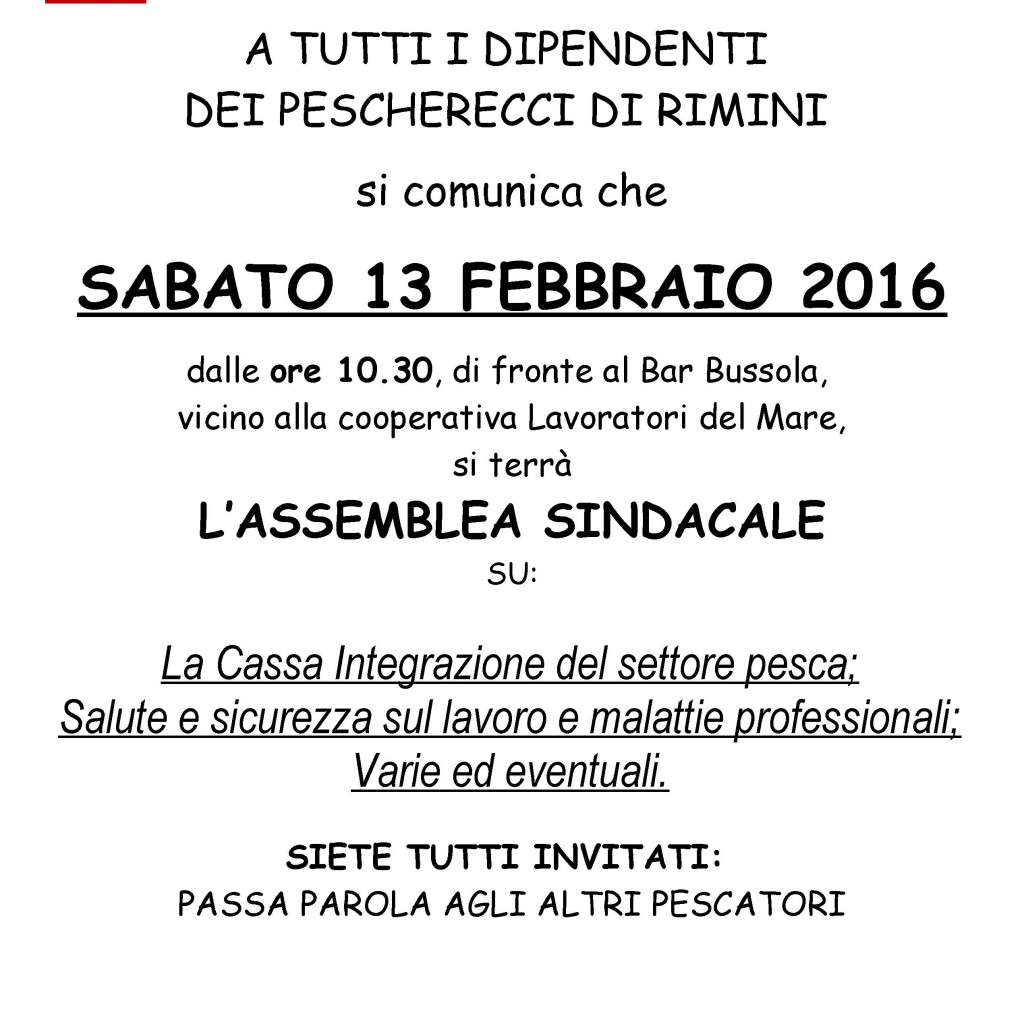 PESCA 2016, 13 02 ASSEMBLEA Rimini