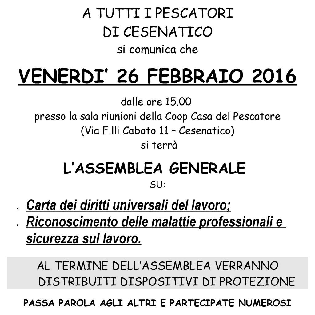 PESCA 2016, 26 02 ASSEMBLEA Cesenatico